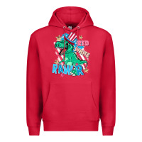 Cardinal Red white rawr Premium Hoodie - FaDigitalArtStudio