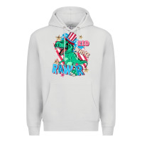 Dove Grey Red white rawr Premium Hoodie - FaDigitalArtStudio