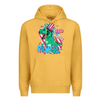 Mustard Red white rawr Premium Hoodie - FaDigitalArtStudio