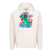 Pale Pink Red white rawr Premium Hoodie - FaDigitalArtStudio