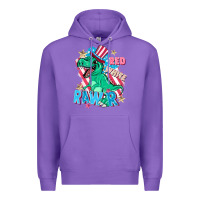 Purple Red white rawr Premium Hoodie - FaDigitalArtStudio