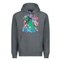 Rock Red white rawr Premium Hoodie - FaDigitalArtStudio