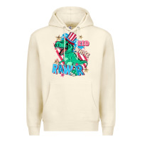 Sandshell Red white rawr Premium Hoodie - FaDigitalArtStudio