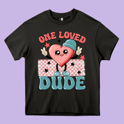 One Loved Dude Heavy Core Tee Designed By Maliassmallbusiness