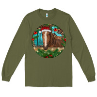 Army Green Brown Horse Christmas Long Sleeve Tee - RanaPortraitStore