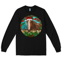 Black Brown Horse Christmas Long Sleeve Tee - RanaPortraitStore