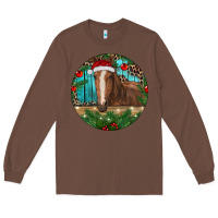 Chestnut Brown Horse Christmas Long Sleeve Tee - RanaPortraitStore