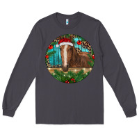 Smoke Brown Horse Christmas Long Sleeve Tee - RanaPortraitStore
