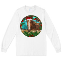 White Brown Horse Christmas Long Sleeve Tee - RanaPortraitStore