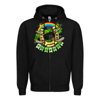 Black St. Patrick's Day Hockey Zipper Hoodie - FaDigitalArtStudio