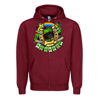 Burgundy St. Patrick's Day Hockey Zipper Hoodie - FaDigitalArtStudio