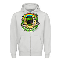 Dove Grey St. Patrick's Day Hockey Zipper Hoodie - FaDigitalArtStudio