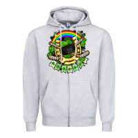 Heather Grey St. Patrick's Day Hockey Zipper Hoodie - FaDigitalArtStudio