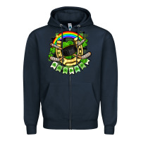 Navy St. Patrick's Day Hockey Zipper Hoodie - FaDigitalArtStudio