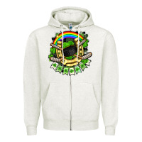 Oatmeal Heather St. Patrick's Day Hockey Zipper Hoodie - FaDigitalArtStudio