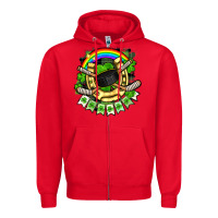 Red St. Patrick's Day Hockey Zipper Hoodie - FaDigitalArtStudio