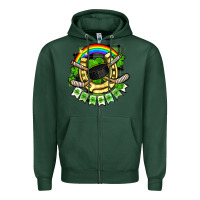 Sports Green St. Patrick's Day Hockey Zipper Hoodie - FaDigitalArtStudio