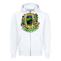 White St. Patrick's Day Hockey Zipper Hoodie - FaDigitalArtStudio