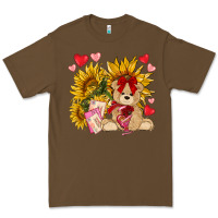 Cacao valentines day sunflowers with bear hjf Premium Tee - NancyCooperArtShop
