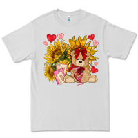 Dove Grey valentines day sunflowers with bear hjf Premium Tee - NancyCooperArtShop
