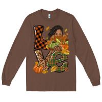 Chestnut Love Fall with afro woman Long Sleeve Tee - NancyCooperArtShop