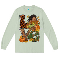 Matcha Love Fall with afro woman Long Sleeve Tee - NancyCooperArtShop
