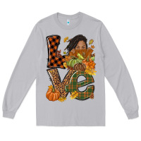 Moon Dust Love Fall with afro woman Long Sleeve Tee - NancyCooperArtShop