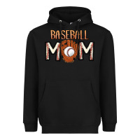 Black Baseball Mom Heavyweight Hoodie - CowhideDigitalArt