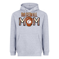 Heather Grey Baseball Mom Heavyweight Hoodie - CowhideDigitalArt