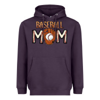 Plum Baseball Mom Heavyweight Hoodie - CowhideDigitalArt