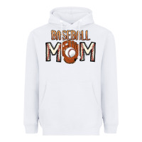 White Baseball Mom Heavyweight Hoodie - CowhideDigitalArt