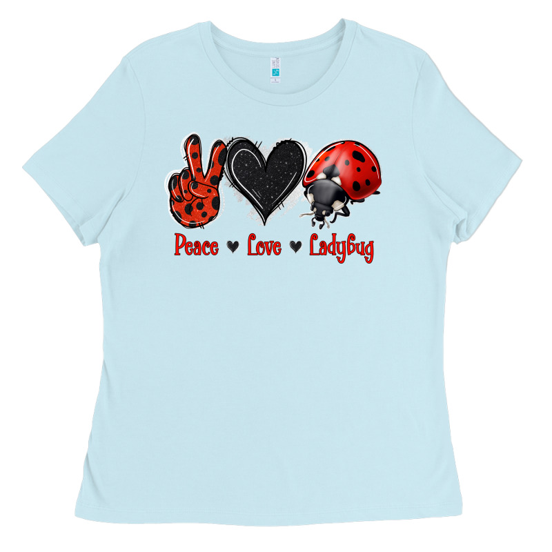 Peace Love Ladybug Ladies Tee by Jasminsmagicworld | Teevron