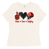 Bone Peace Love Ladybug Ladies Tee - Jasminsmagicworld