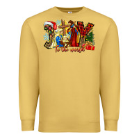 Antique Gold Joy To The World Premium Sweatshirt - CowhideDigitalArt