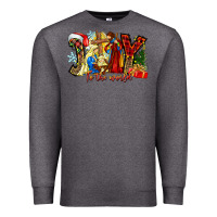 Charcoal Heather Joy To The World Premium Sweatshirt - CowhideDigitalArt