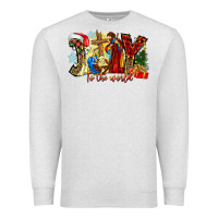 Oatmeal Heather Joy To The World Premium Sweatshirt - CowhideDigitalArt