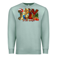 Seafoam Joy To The World Premium Sweatshirt - CowhideDigitalArt