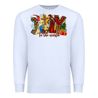 White Joy To The World Premium Sweatshirt - CowhideDigitalArt
