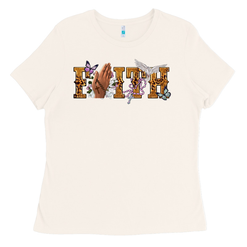 Faith With Praying Hands Ladies Tee by NancyCooperArtShop | Teevron