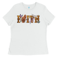 White faith with praying hands Ladies Tee - NancyCooperArtShop