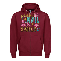 Burgundy pretty nail make me smile bbs Zipper Hoodie - BundleAndBundleShop