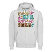 Dove Grey pretty nail make me smile bbs Zipper Hoodie - BundleAndBundleShop