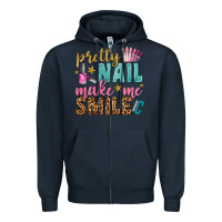 Navy pretty nail make me smile bbs Zipper Hoodie - BundleAndBundleShop