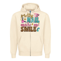 Sandshell pretty nail make me smile bbs Zipper Hoodie - BundleAndBundleShop