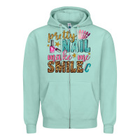 Seafoam pretty nail make me smile bbs Zipper Hoodie - BundleAndBundleShop