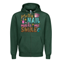 Sports Green pretty nail make me smile bbs Zipper Hoodie - BundleAndBundleShop