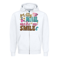 White pretty nail make me smile bbs Zipper Hoodie - BundleAndBundleShop