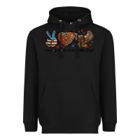 Black Western Peace Love American Golden Eagle Heavyweight Hoodie - LillyAllenDesigns
