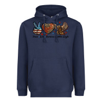 Navy Western Peace Love American Golden Eagle Heavyweight Hoodie - LillyAllenDesigns