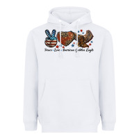 White Western Peace Love American Golden Eagle Heavyweight Hoodie - LillyAllenDesigns